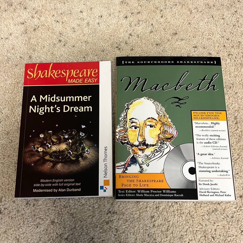 Brand New Copies of Shakespeare’s Midsummer and Macbeth